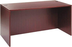 ALERA - Woodgrain Laminate Desk Shell - 59-1/8" Wide x 29-1/2" Deep x 29-5/8" High, Mahogany - Exact Industrial Supply