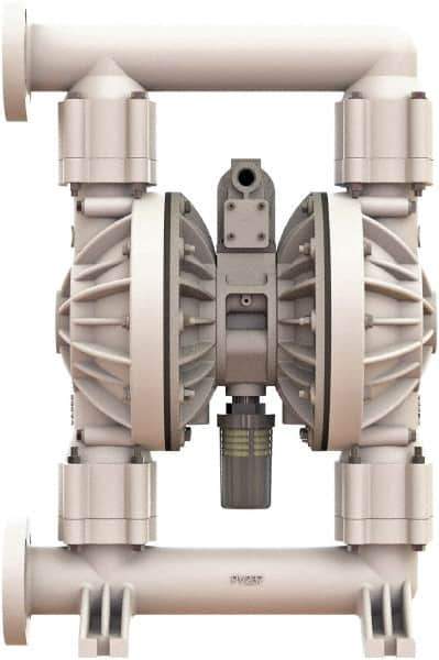 Versa-Matic - 2" NPT, Air Operated Diaphragm Pump - Buna-N Diaphragm, Polypropylene Housing - Exact Industrial Supply