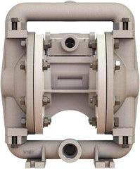 Versa-Matic - 1/2" NPT, Air Operated Diaphragm Pump - PTFE Diaphragm, Stainless Steel Housing - Exact Industrial Supply
