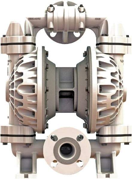 Versa-Matic - 1-1/4 \x96 1-1/2 NPT, Air Operated Diaphragm Pump - Santoprene Diaphragm, Polypropylene Housing - Exact Industrial Supply