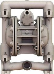 Versa-Matic - 1" NPT, Air Operated Diaphragm Pump - Santoprene Diaphragm, Aluminum Housing - Exact Industrial Supply