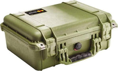 Pelican Products, Inc. - 13" Wide x 6-53/64" High, Clamshell Hard Case - Olive, Polyethylene - Exact Industrial Supply