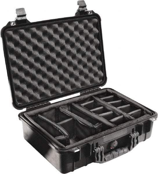 Pelican Products, Inc. - 14-1/16" Wide x 6-15/16" High, Clamshell Hard Case - Black, Polyethylene - Exact Industrial Supply