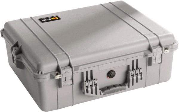 Pelican Products, Inc. - 19-23/64" Wide x 8-51/64" High, Clamshell Hard Case - Silver, Polyethylene - Exact Industrial Supply