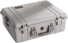 Pelican Products, Inc. - 19-23/64" Wide x 8-51/64" High, Clamshell Hard Case - Silver, Polyethylene - Exact Industrial Supply