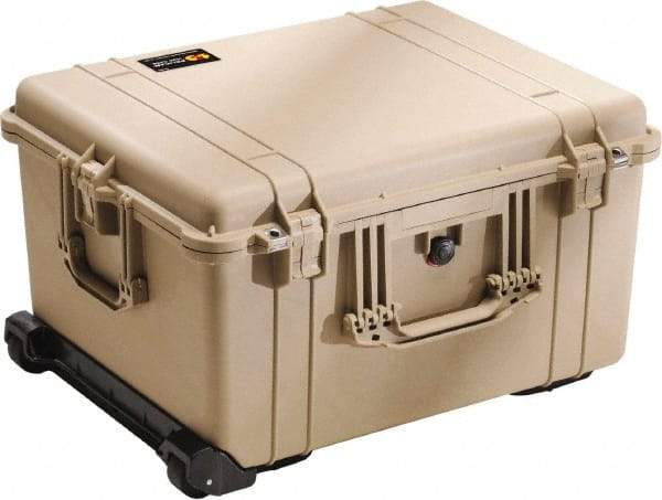 Pelican Products, Inc. - 19-37/64" Wide x 13-29/32" High, Clamshell Hard Case - Tan, Polyethylene - Exact Industrial Supply