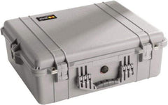 Pelican Products, Inc. - 19-23/64" Wide x 8-51/64" High, Clamshell Hard Case - Silver, Polyethylene - Exact Industrial Supply