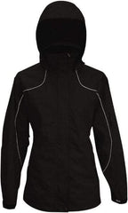 Viking - Size 2XL, Black, Rain, Wind Resistant Jacket - 51" Chest, 4 Pockets, Detachable Hood - Exact Industrial Supply