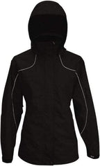 Viking - Size L, Black, Rain, Wind Resistant Jacket - 43" Chest, 4 Pockets, Detachable Hood - Exact Industrial Supply