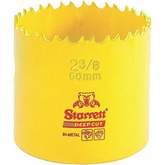Starrett - 2-3/8" Diam, 2" Cutting Depth, Hole Saw - Steel Saw, Toothed Edge - Exact Industrial Supply