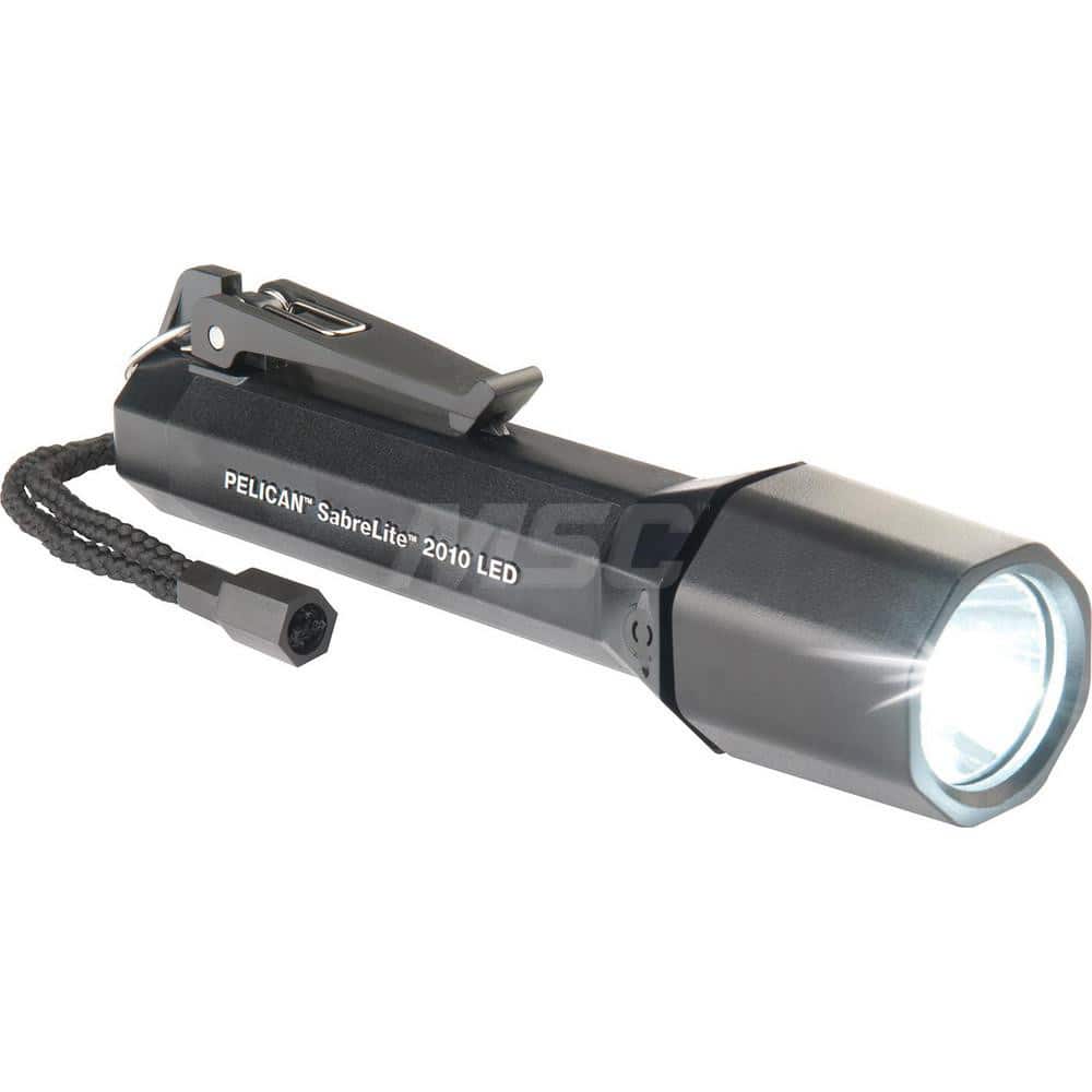 Polymer Flashlight Flashlight 161 Lumens, 1320 min Runtime, White LED Bulb, Black Body,