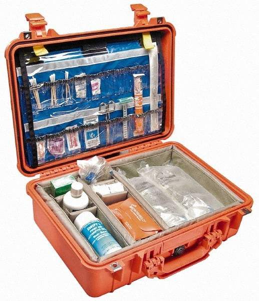 Pelican Products, Inc. - 14-1/16" Wide x 6-15/16" High, Clamshell Hard Case - Orange, Polypropylene - Exact Industrial Supply