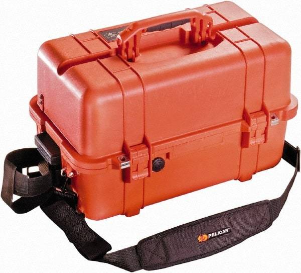 Pelican Products, Inc. - 12-47/64" Wide x 12-3/4" High, Clamshell Hard Case - Orange, Polypropylene - Exact Industrial Supply