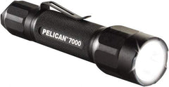 Pelican Products, Inc. - White LED Bulb, 774 Lumens, Industrial/Tactical Flashlight - Black Aluminum Body, 2 CR123 Alkaline Batteries Included - Exact Industrial Supply