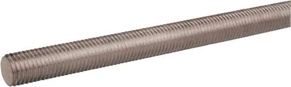 Made in USA - 1-1/2-6 UNC (Coarse), 12' Long, Stainless Steel General Purpose Threaded Rod - Uncoated, Right Hand Thread - Exact Industrial Supply
