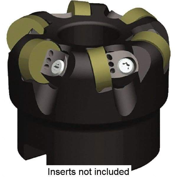 Kennametal - 63mm Cut Diam, 1/4" Max Depth, 22mm Arbor Hole, 9 Inserts, RNGN120400 Insert Style, Indexable Copy Face Mill - KCRA Cutter Style, 20,400 Max RPM, 40mm High, Series KCRA - Exact Industrial Supply