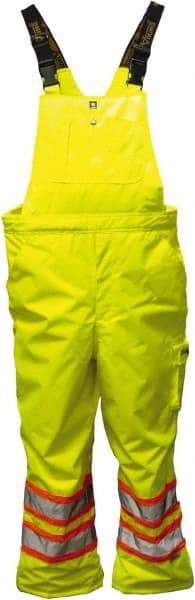 Viking - Size 2XL, High Visibility Lime, Rain, Cold Weather Bib Overall - No Pockets - Exact Industrial Supply