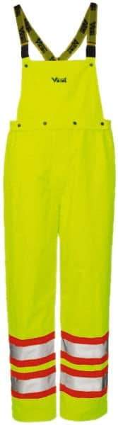 Viking - Size S, High Visibility Yellow, Rain, Wind Resistant Bib Overall - No Pockets - Exact Industrial Supply
