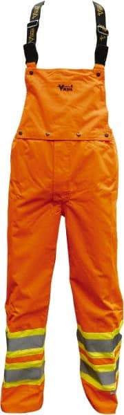 Viking - Size 2XL, High Visibility Orange, Rain, Wind Resistant Bib Overall - No Pockets - Exact Industrial Supply
