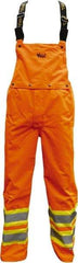 Viking - Size M, High Visibility Orange, Rain, Wind Resistant Bib Overall - No Pockets - Exact Industrial Supply