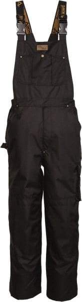 Viking - Size L, Black, Rain, Wind Resistant Bib Overall - No Pockets - Exact Industrial Supply