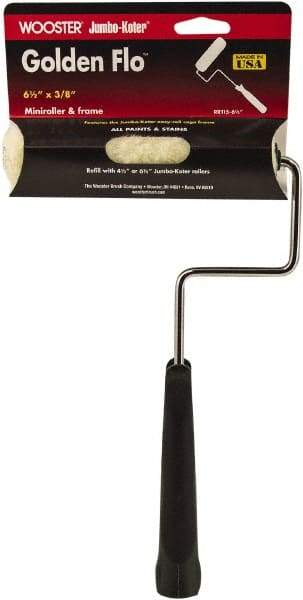 Wooster Brush - 11" Long, 3/8" Nap, Mini Knit - 6-1/2" Wide, Steel Frame, Includes Roller Cover & Frame - Exact Industrial Supply