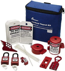 Ability One - 29 Piece Electrical & Valve Lockout Kit - Keyed Differently, Comes in Carrying Case - Exact Industrial Supply