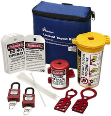 Ability One - 27 Piece Lockout Tagout Kit - Keyed Differently, Comes in Carrying Case - Exact Industrial Supply