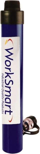 Value Collection - 10 Ton, 9.96" Stroke, 22.3 Cu In Oil Capacity, Portable Hydraulic Threaded Cylinder - 2.24 Sq In Effective Area, 15.47" Lowered Ht., 25.43" Max Ht., 1.49" Plunger Rod Diam, 10,000 Max psi - Exact Industrial Supply