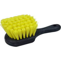 8″ - Utility Scrub Brush, Recycled PET Fill, Short Handle, Foam Block - Exact Industrial Supply