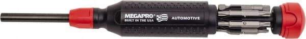 Megapro - 14-in-1 Bit Screwdriver - Phillips, Slotted & Torx Tips, Valve Stem, 1/4" Socket Adapter - Exact Industrial Supply