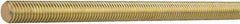 Import - 1-1/4-7 UNC (Coarse), 12' Long, Stainless Steel General Purpose Threaded Rod - Yellow Zinc-Plated Finish, Right Hand Thread - Exact Industrial Supply