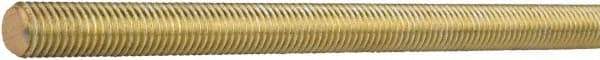 Value Collection - M24x3 UNC (Coarse), 1m Long, Stainless Steel General Purpose Threaded Rod - Yellow Zinc-Plated Finish, Right Hand Thread - Exact Industrial Supply