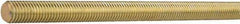 Value Collection - 1-1/4-7 UNC (Coarse), 2' Long, Brass General Purpose Threaded Rod - Yellow Zinc-Plated Finish, Right Hand Thread - Exact Industrial Supply