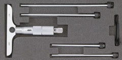 SPI - 0 to 12" Range, 12 Rod, Mechanical Depth Micrometer - Ratchet Stop Thimble, 4" Base Length, 0.001" Graduation, 4.5mm Rod Diam - Exact Industrial Supply