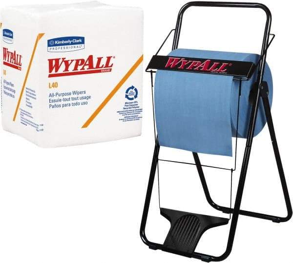 WypAll - L40 1/4 Fold General Purpose Wipes - Poly Pack, 12" x 12-1/2" Sheet Size, White - Exact Industrial Supply