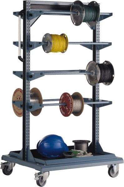 Rousseau Metal - 32" Wide x 59-1/8" High x 27" Deep, Mobile Equipment Stand - 1,200 Lb Capacity - Exact Industrial Supply