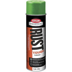 Krylon - Green, 15 oz Net Fill, Fluorescent, Acrylic Enamel Spray Paint - 15 to 20 Sq Ft per Can, 20 oz Container - Exact Industrial Supply