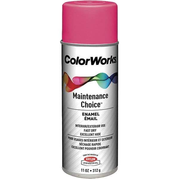 Krylon - Zinger Pink, 11 oz Net Fill, Gloss, Enamel Spray Paint - 15 to 18 Sq Ft per Can, 16 oz Container - Exact Industrial Supply