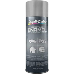 Dupli-Color - Medium Gray, Gloss, Acrylic Enamel Spray Paint - 12 to 14 Sq Ft per Can, 12 oz Container - Exact Industrial Supply