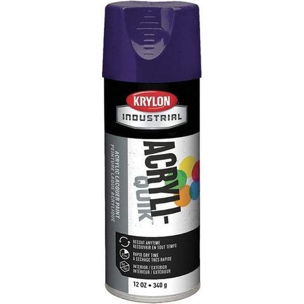 Krylon - Purple, 12 oz Net Fill, Gloss, Aerosol Spray Paint - 15 to 20 Sq Ft per Can, 16 oz Container - Exact Industrial Supply
