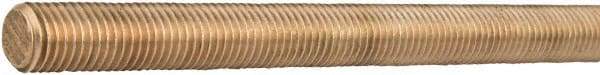 Made in USA - 3/4-10 UNC (Coarse), 6' Long, Bronze General Purpose Threaded Rod - Uncoated, Right Hand Thread - Exact Industrial Supply