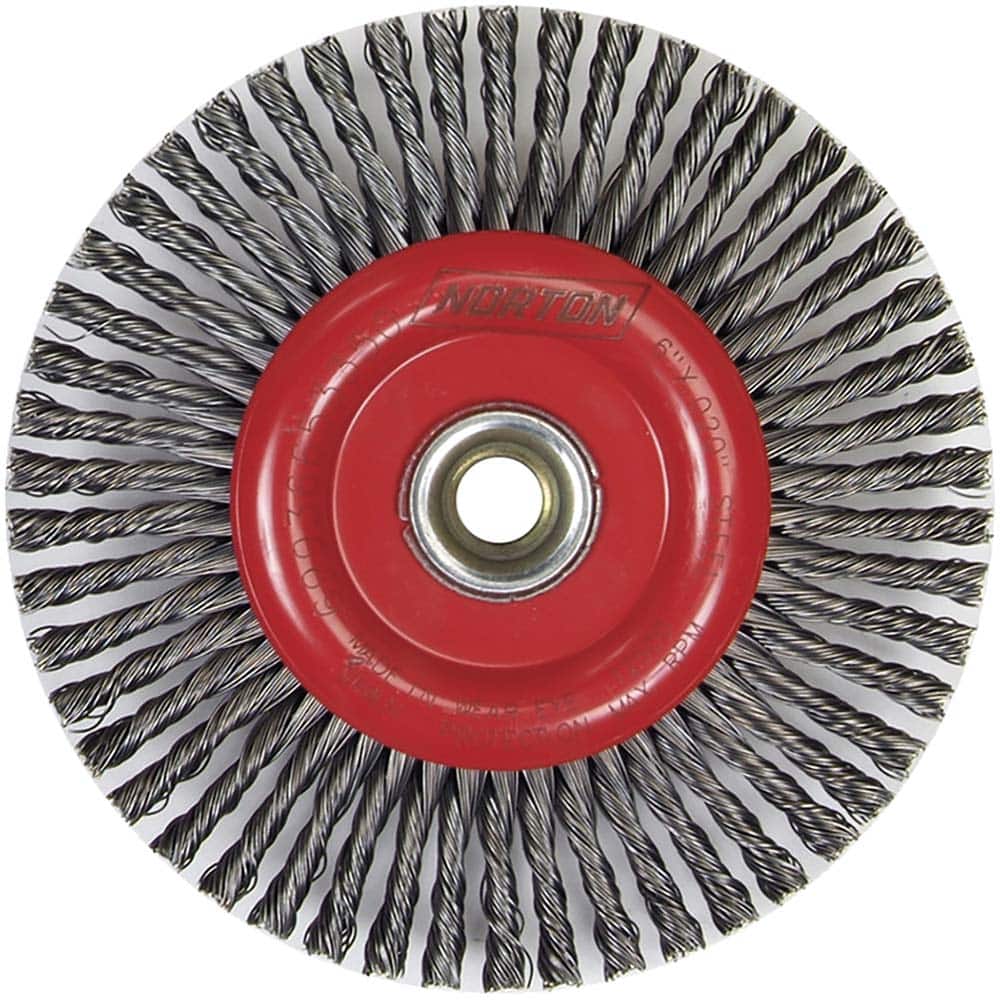 Norton - 6" OD, 5/8-11 Arbor Hole, Stringer Bead Carbon Wheel Brush - Exact Industrial Supply