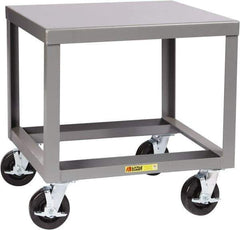 Little Giant - Heavy Duty Mobile Machine Table - Steel, Fixed Leg, Gray, 36" Long x 30" Deep x 36" High - Exact Industrial Supply