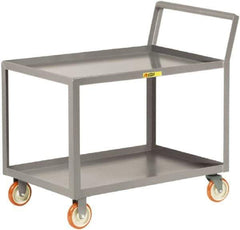 Little Giant - 1,200 Lb Capacity, 18" Wide x 36" Long x 38-3/4" High Shelf Cart - 2 Shelf, Steel, 2 Rigid/2 Swivel Casters - Exact Industrial Supply