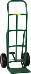 Little Giant - 600 Lb Capacity 47" OAH Hand Truck with Foot Kick - 12 x 14" Base Plate, Continuous Handle, Steel, Flat-Free Microcellular Foam Wheels - Exact Industrial Supply