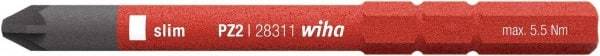 Wiha - 6mm Drive, #2 Pozidriv Screwdriver Bit - 75mm OAL - Exact Industrial Supply