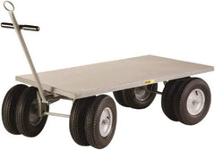 Little Giant - 3,500 Lb Capacity Steel Wagon Truck - Steel Deck, 24" OAW, 48" Platform Length x 16-1/2" Platform Height, Mold On Rubber Casters - Exact Industrial Supply