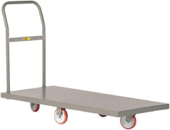 Little Giant - 1,200 Lb Capacity Steel Platform Truck - Steel Deck, 24" OAW, 36" Platform Length x 6-1/2" Platform Height, Polyurethane Casters - Exact Industrial Supply