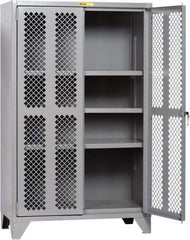 Little Giant - 3 Shelf Visible Storage Cabinet - Steel, 60" Wide x 30" Deep x 78" High, Gray - Exact Industrial Supply